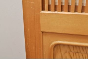 中古　上品な和空間を演出してくれる裏障子付き格子戸4枚セット(建具、引き戸、ガラス帯戸、障子戸)(R-077438)