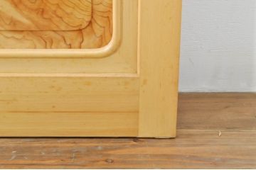 中古　上品な和空間を演出してくれる裏障子付き格子戸4枚セット(建具、引き戸、ガラス帯戸、障子戸)(R-077438)