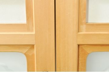 中古　上品な和空間を演出してくれる裏障子付き格子戸4枚セット(建具、引き戸、ガラス帯戸、障子戸)(R-077438)
