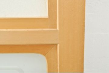 中古　上品な和空間を演出してくれる裏障子付き格子戸4枚セット(建具、引き戸、ガラス帯戸、障子戸)(R-077438)