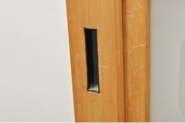 中古　上品な和空間を演出してくれる裏障子付き格子戸4枚セット(建具、引き戸、ガラス帯戸、障子戸)(R-077438)