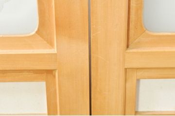 中古　上品な和空間を演出してくれる裏障子付き格子戸4枚セット(建具、引き戸、ガラス帯戸、障子戸)(R-077438)