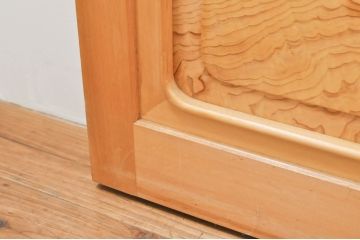 中古　上品な和空間を演出してくれる裏障子付き格子戸4枚セット(建具、引き戸、ガラス帯戸、障子戸)(R-077438)