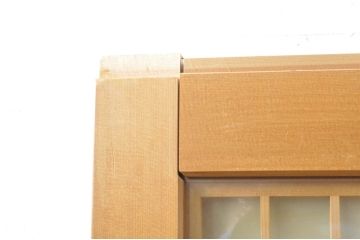中古　和の雰囲気が魅力的な格子入りのガラス戸2枚セット(建具、引き戸、格子戸)(R-077439)
