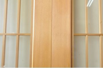 中古　和の雰囲気が魅力的な格子入りのガラス戸2枚セット(建具、引き戸、格子戸)(R-077439)