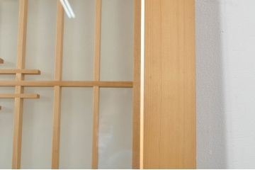 中古　和の雰囲気が魅力的な格子入りのガラス戸2枚セット(建具、引き戸、格子戸)(R-077439)