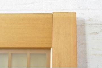 中古　和の雰囲気が魅力的な格子入りのガラス戸2枚セット(建具、引き戸、格子戸)(R-077439)