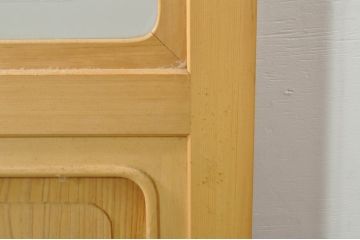 中古　和の雰囲気が魅力的な格子入りのガラス戸2枚セット(建具、引き戸、格子戸)(R-077439)
