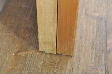 中古　和の雰囲気が魅力的な格子入りのガラス戸2枚セット(建具、引き戸、格子戸)(R-077439)
