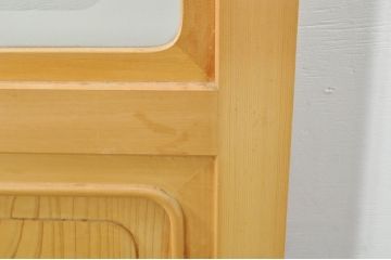 中古　和の雰囲気が魅力的な格子入りのガラス戸2枚セット(建具、引き戸、格子戸)(R-077440)