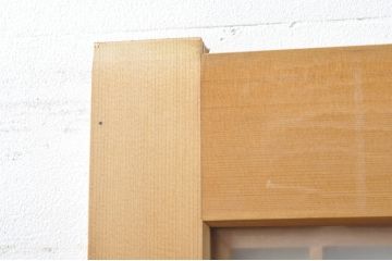 中古　和の雰囲気が魅力的な格子入りのガラス戸2枚セット(建具、引き戸、格子戸)(R-077440)