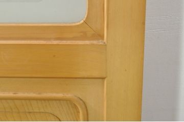 中古　和の雰囲気が魅力的な格子入りのガラス戸2枚セット(建具、引き戸、格子戸)(R-077440)