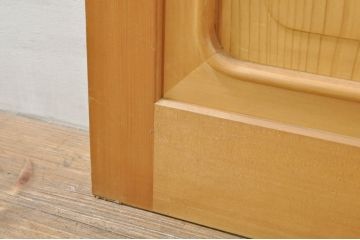 中古　和の雰囲気が魅力的な格子入りのガラス戸2枚セット(建具、引き戸、格子戸)(R-077440)