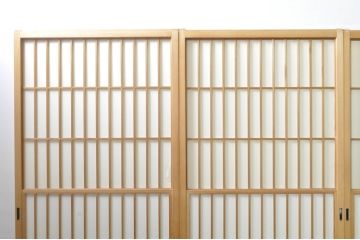 中古　和の空間づくりにおすすめの擦り上げ障子戸4枚セット(建具、擦上障子戸、雪見障子戸、引き戸)(R-077441)