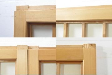 中古　和の空間づくりにおすすめの擦り上げ障子戸4枚セット(建具、擦上障子戸、雪見障子戸、引き戸)(R-077441)