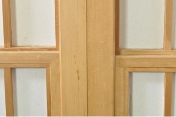 中古　和の空間づくりにおすすめの擦り上げ障子戸4枚セット(建具、擦上障子戸、雪見障子戸、引き戸)(R-077441)