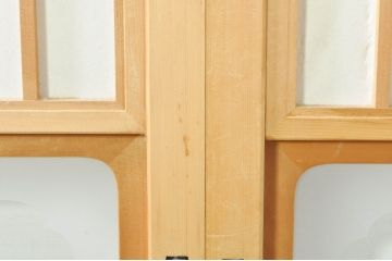 中古　和の空間づくりにおすすめの擦り上げ障子戸4枚セット(建具、擦上障子戸、雪見障子戸、引き戸)(R-077441)