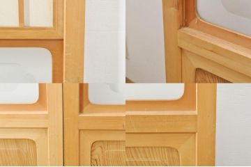 中古　和の空間づくりにおすすめの擦り上げ障子戸4枚セット(建具、擦上障子戸、雪見障子戸、引き戸)(R-077441)