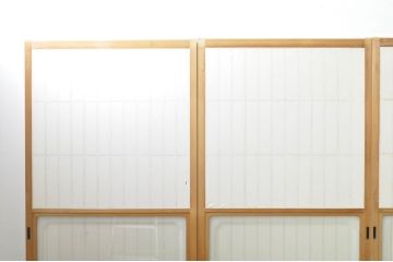 中古　和の空間づくりにおすすめの擦り上げ障子戸4枚セット(建具、擦上障子戸、雪見障子戸、引き戸)(R-077441)