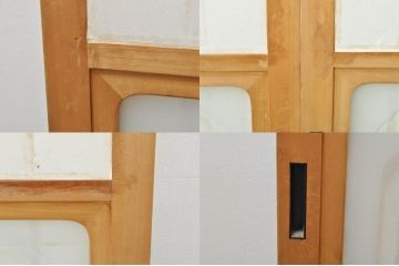 中古　和の空間づくりにおすすめの擦り上げ障子戸4枚セット(建具、擦上障子戸、雪見障子戸、引き戸)(R-077441)