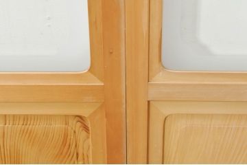 中古　和の空間づくりにおすすめの擦り上げ障子戸4枚セット(建具、擦上障子戸、雪見障子戸、引き戸)(R-077441)