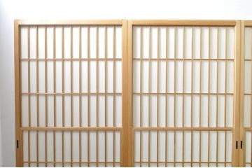 中古　和の空間づくりにおすすめの擦り上げ障子戸4枚セット(建具、擦上障子戸、雪見障子戸、引き戸)(R-077442)