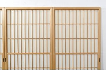 中古　和の空間づくりにおすすめの擦り上げ障子戸4枚セット(建具、擦上障子戸、雪見障子戸、引き戸)(R-077442)