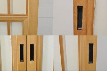 中古　和の空間づくりにおすすめの擦り上げ障子戸4枚セット(建具、擦上障子戸、雪見障子戸、引き戸)(R-077442)