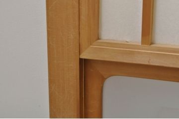 中古　和の空間づくりにおすすめの擦り上げ障子戸4枚セット(建具、擦上障子戸、雪見障子戸、引き戸)(R-077442)