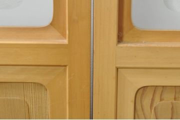 中古　和の空間づくりにおすすめの擦り上げ障子戸4枚セット(建具、擦上障子戸、雪見障子戸、引き戸)(R-077442)