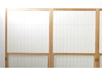 中古　和の空間づくりにおすすめの擦り上げ障子戸4枚セット(建具、擦上障子戸、雪見障子戸、引き戸)(R-077442)