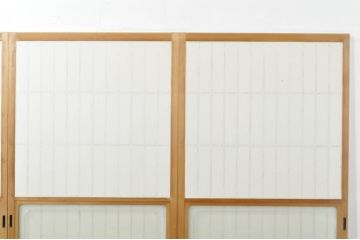 中古　和の空間づくりにおすすめの擦り上げ障子戸4枚セット(建具、擦上障子戸、雪見障子戸、引き戸)(R-077442)