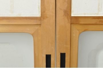 中古　和の空間づくりにおすすめの擦り上げ障子戸4枚セット(建具、擦上障子戸、雪見障子戸、引き戸)(R-077442)