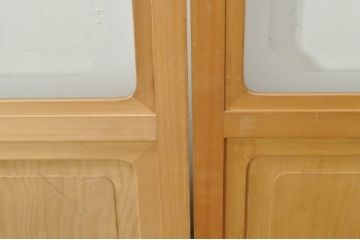 中古　和の空間づくりにおすすめの擦り上げ障子戸4枚セット(建具、擦上障子戸、雪見障子戸、引き戸)(R-077442)