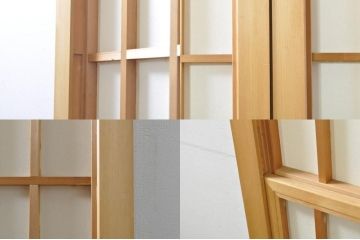 中古　和の空間づくりにおすすめの擦り上げ障子戸2枚セット(建具、擦上障子戸、雪見障子戸、引き戸)(R-077443)