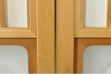 中古　和の空間づくりにおすすめの擦り上げ障子戸2枚セット(建具、擦上障子戸、雪見障子戸、引き戸)(R-077443)