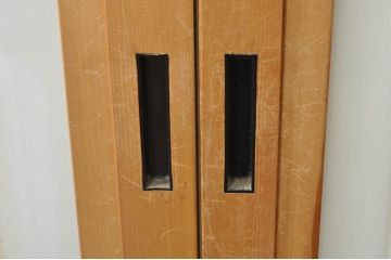 中古　和の空間づくりにおすすめの擦り上げ障子戸2枚セット(建具、擦上障子戸、雪見障子戸、引き戸)(R-077443)