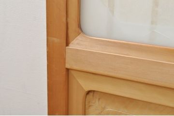中古　和の空間づくりにおすすめの擦り上げ障子戸2枚セット(建具、擦上障子戸、雪見障子戸、引き戸)(R-077443)