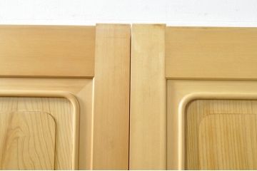 中古　落ち着いた和の空間を演出する組子入りガラス帯戸4枚セット(建具、引き戸、板戸)(R-077444)