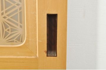 中古　落ち着いた和の空間を演出する組子入りガラス帯戸4枚セット(建具、引き戸、板戸)(R-077444)