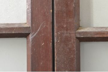 アンティーク建具　大正ロマンな雰囲気を盛り上げるガラス戸2枚セット(引き戸)(R-077445)