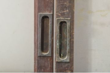 アンティーク建具　大正ロマンな雰囲気を盛り上げるガラス戸2枚セット(引き戸)(R-077445)