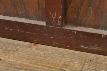 アンティーク建具　大正ロマンな雰囲気を盛り上げるガラス戸2枚セット(引き戸)(R-077445)