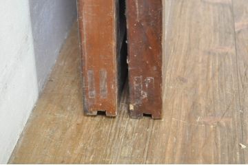 アンティーク建具　大正ロマンな雰囲気を盛り上げるガラス戸2枚セット(引き戸)(R-077445)