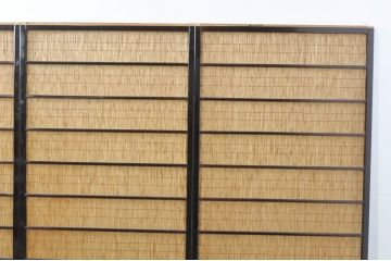 アンティーク建具　漆塗りの枠　透かし彫り入り　涼しげな和の空間を演出する夏戸4枚セット(引き戸、簾戸、簀戸、葭戸、夏障子、御簾戸、すど)(R-077447)