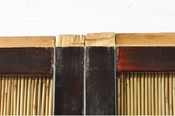 アンティーク建具　漆塗りの枠　透かし彫り入り　涼しげな和の空間を演出する夏戸4枚セット(引き戸、簾戸、簀戸、葭戸、夏障子、御簾戸、すど)(R-077447)