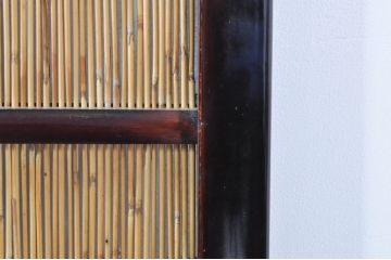 アンティーク建具　漆塗りの枠　透かし彫り入り　涼しげな和の空間を演出する夏戸4枚セット(引き戸、簾戸、簀戸、葭戸、夏障子、御簾戸、すど)(R-077447)