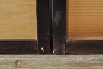 アンティーク建具　漆塗りの枠　透かし彫り入り　涼しげな和の空間を演出する夏戸4枚セット(引き戸、簾戸、簀戸、葭戸、夏障子、御簾戸、すど)(R-077447)