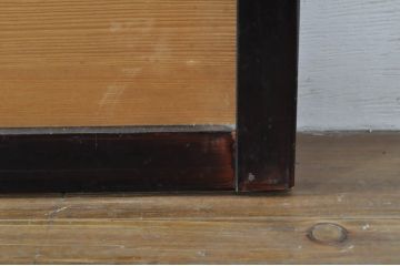 アンティーク建具　漆塗りの枠　透かし彫り入り　涼しげな和の空間を演出する夏戸4枚セット(引き戸、簾戸、簀戸、葭戸、夏障子、御簾戸、すど)(R-077447)