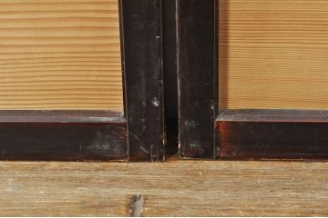 アンティーク建具　漆塗りの枠　透かし彫り入り　涼しげな和の空間を演出する夏戸4枚セット(引き戸、簾戸、簀戸、葭戸、夏障子、御簾戸、すど)(R-077447)